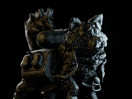 【柴犬武士】Blender雕刻作品