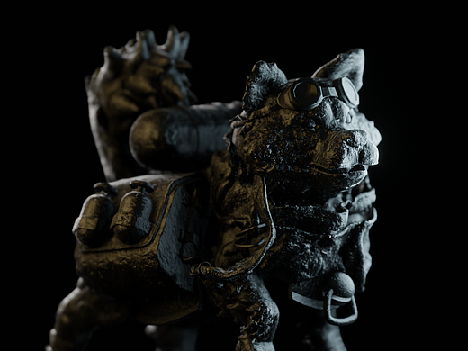 【柴犬武士】Blender雕刻作品
