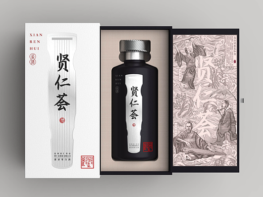 白酒包装设计｜ 贤仁荟--高山流水遇知音