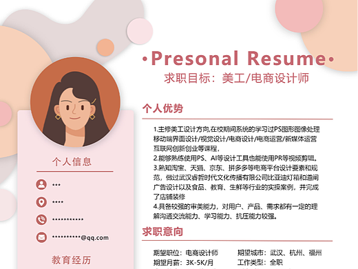 个人简历、作品集