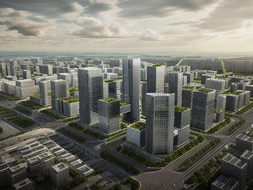 商业区建筑渲染设计