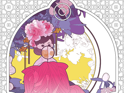 平涂卡牌花色十二花神