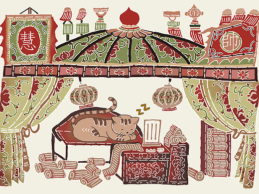 翻车记录…皮影插画