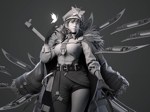 【3d建模系列】帅气的女警wip