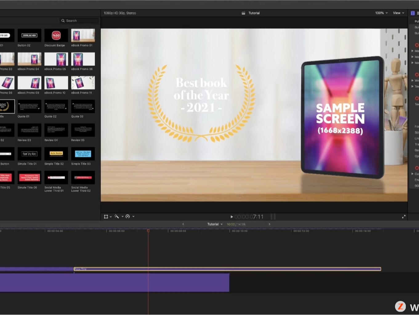 fcpx插件：Ebook Promo Toolkit(漂亮的多种效果字体转场插件)_Mac世界09-站酷ZCOOL