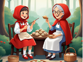 小红帽在东方竹林的奇遇（个人主页-ZNjg3NjQ3MzI=） - AI作品 - 站酷设计师九鹿文化原创素材 - 站酷ZCOOL