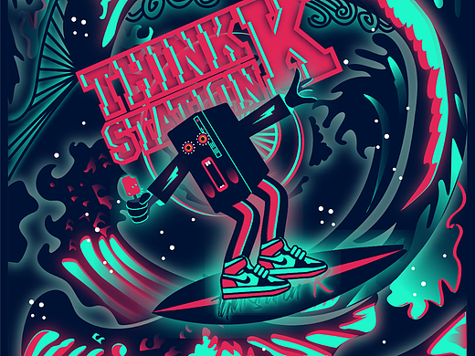 硬核科技，无惧星空海浪。（个人主页-ZNjEwNTkyMzY=） - 商业插画 - 站酷设计师微燥貓原创素材 - 站酷ZCOOL