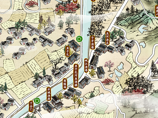 手绘中国风旅游地图（一）