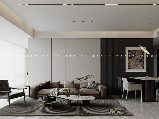 现代客餐厅—白龙马效果图