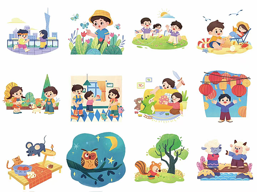 低幼点读书项目(已商用)｜儿童插画小场景
