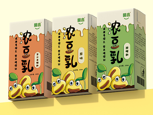 開鑫浓豆乳包装设计丨香浓好豆乳，健康看得见，营养喝得到