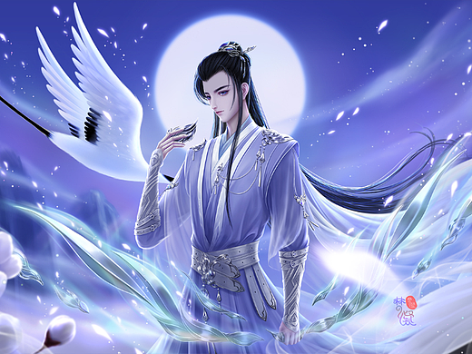 月下惊鹤影（个人主页-ZNjAzNjM4ODQ=） - 其他 - 站酷设计师梦凝yjy原创素材 - 站酷ZCOOL