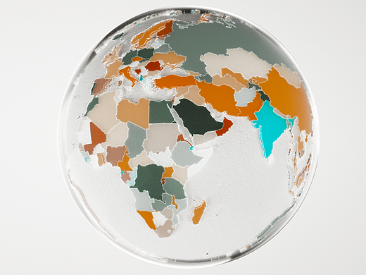 拼接的玻璃地球