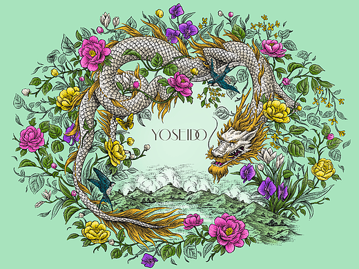 养生堂化妆品包装插画