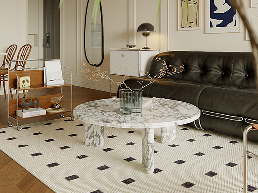 中古风设计中，地毯也是一个用到较多的装饰元素