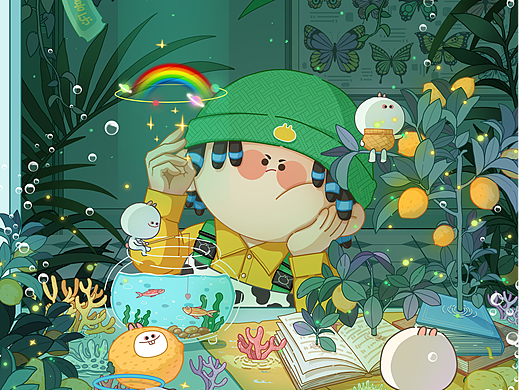 IP：《蕉绿兔与少年》系列插画1
