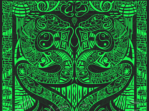 蛇年纹样插画
