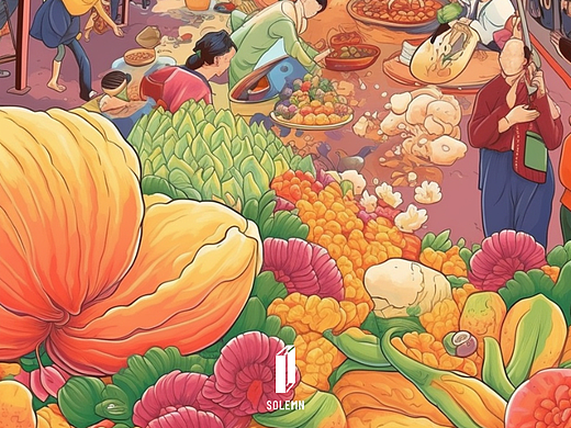 插画 | 中国菜市场