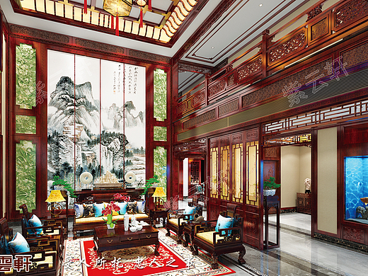 沂水二层别墅装修设计简朴大气以景生情