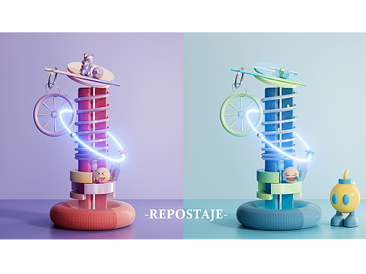 2023就快过完了  简单的几合体练习搭配、配色和打灯