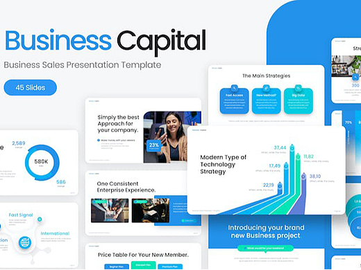 45页业务资本展示企业合作商业计划年计划总结PPT模板