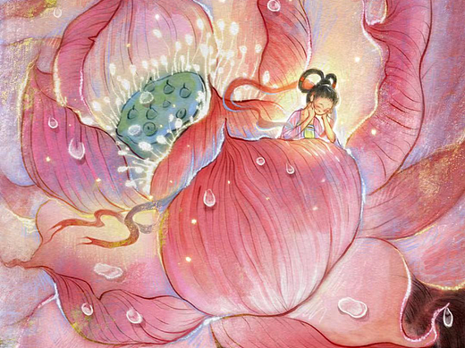 人皆苦炎热，我爱夏日长-国风插画