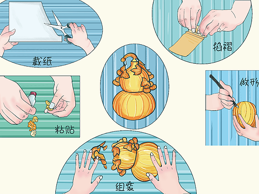 李氏民间掐褶纸插画及IP形象设计