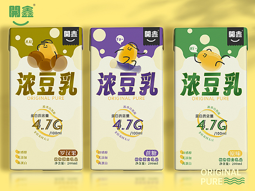 「開鑫浓豆乳」三味包装设计