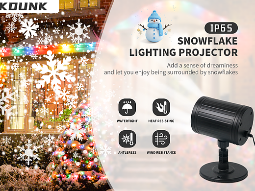 亚马逊圣诞节雪花投影灯主图、A+