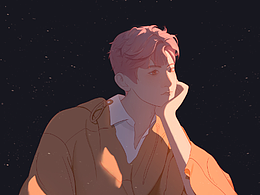 人物插畫|夜色溫柔，繁星燦爛