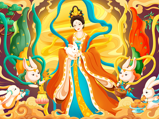 中秋插画(个人主页-ZNjY0NDEyNjA=) - 新锐潮流插画 - 站酷设计师绿晚ww原创素材 - 站酷ZCOOL