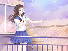 校园天台唱歌的少女