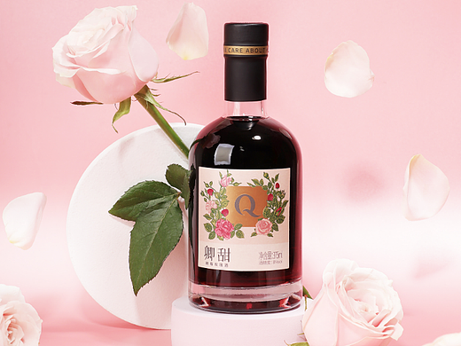低度酒 女士酒 树莓玫瑰酒拍摄
