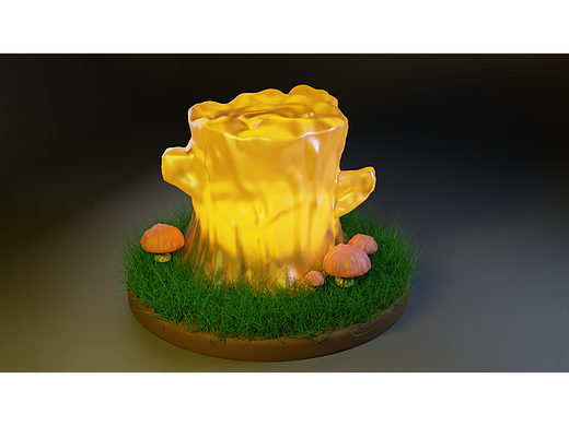 Blender 发光树桩