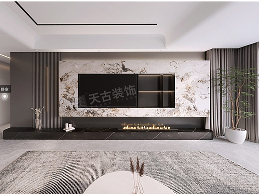 龙湖昱湖壹号装修方案,现代轻奢风格设计图,天古装饰