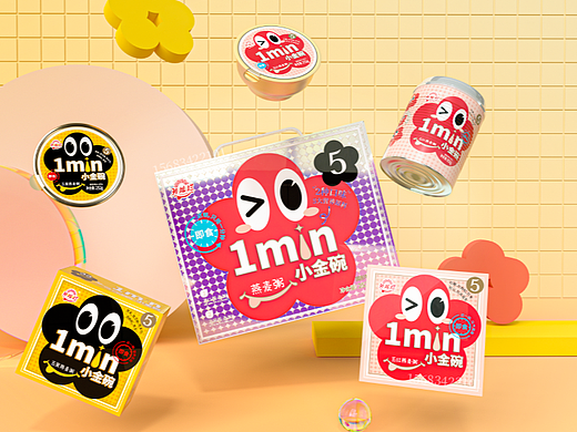 孙灿烂X朋友们 [1分钟小金碗]燕麦粥系列食品包装设计