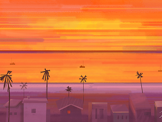 海滩插画