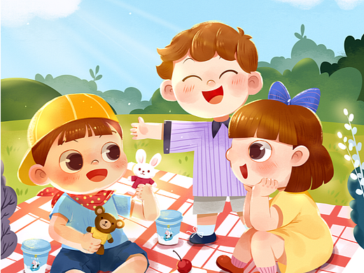 儿童插画——去野餐