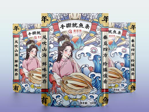 手撕鱿鱼条-国潮包装设计-食品包装设计