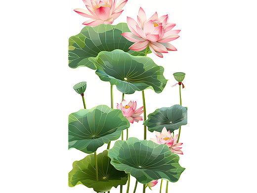 夏日亭亭玉立的荷花（个人主页-ZNjg4MDgwODg=） - AI作品 - 站酷设计师小皮筋AI画画原创素材 - 站酷ZCOOL