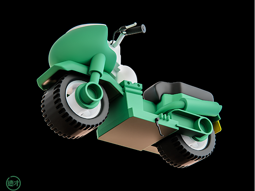 摩托车建模渲染一