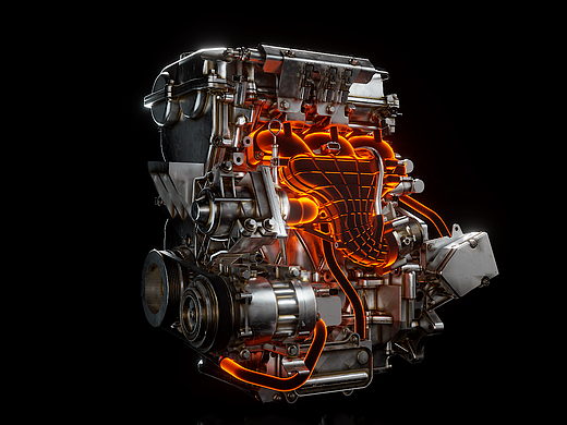 发动机机械三维动画渲染