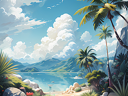 手機(jī)壁紙【唯美插畫】第4彈【海濱假日2】插畫