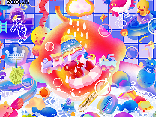 Babycare品牌标识创意延展设计之萌宠泡泡空间