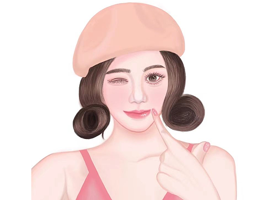 甜美卡通头像手绘