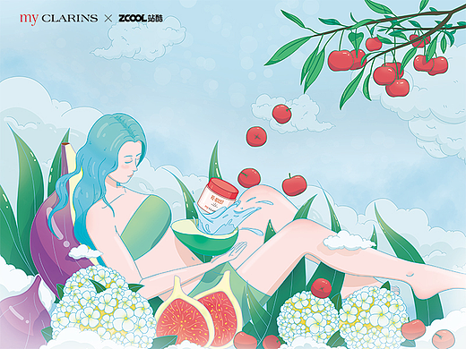 # my CLARINS 尋找天然好食肌 #肌膚的天然伊甸園（個(gè)人主頁-ZNTk0NTcyMjg=） - 海報(bào) - 站酷設(shè)計(jì)師hhhuys原創(chuàng)素材 - 站酷ZCOOL