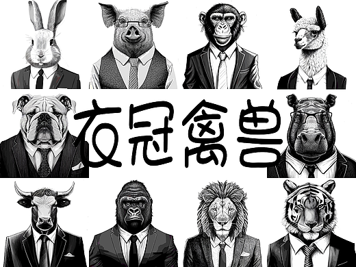 穿西装的动物老板 - '衣冠禽兽'插画