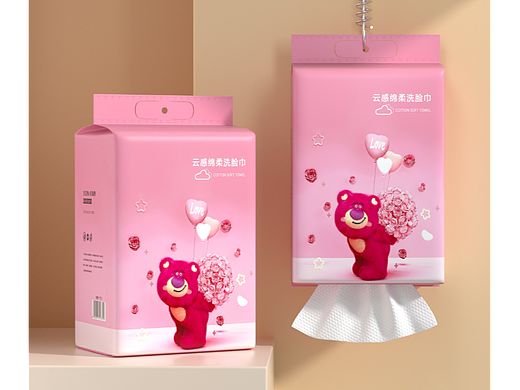 挂式洗脸巾 简约 玫瑰熊