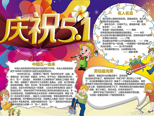 精美创意五一劳动节手抄报word模板