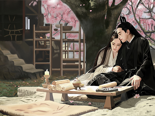 《三生三世十里桃花》繪畫作品（個人主頁-ZNDE5Mjc4MDA=） - 創(chuàng)作習作 - 站酷設計師wqt11原創(chuàng)素材 - 站酷ZCOOL